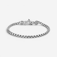 JAI Sterling Silver Box Chain Men's Bracelet JJH1002MB