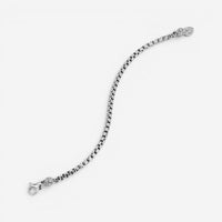 JAI Sterling Silver Box Chain Men's Bracelet JJH1002MB