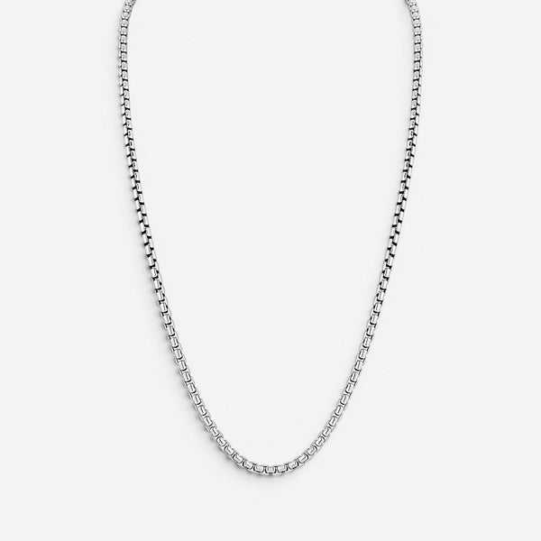 JAI Sterling Silver Box Chain Men's Necklace JJH1002MN