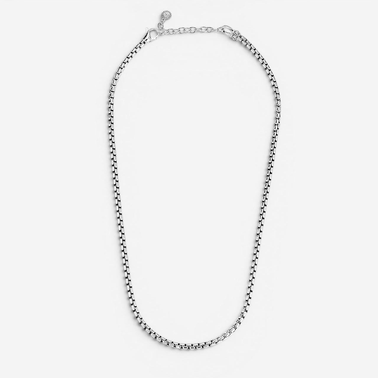 JAI Sterling Silver Box Chain Men's Necklace JJH1002MN