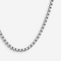 JAI Sterling Silver Box Chain Men's Necklace JJH1002MN
