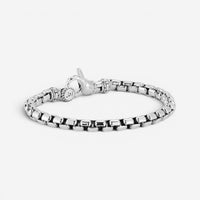 JAI Sterling Silver Box Chain Men's Bracelet JJH1003MB