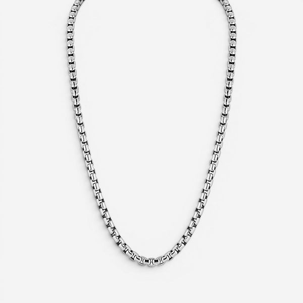 JAI Sterling Silver Box Chain Men's Necklace JJH1003MN