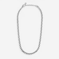 JAI Sterling Silver Box Chain Men's Necklace JJH1003MN