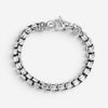 JAI Sterling Silver Box Chain Men's Bracelet JJH1004MB