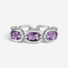 JAI Statement Link Sterling Silver Amethyst Band Ring JJH1018R-AM