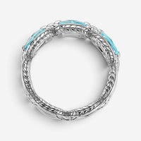 JAI Sterling Silver Light Swiss Blue Topaz Band Ring JJH1018R-BT