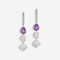 JAI Sterling Silver Multi-Gemstone Dangle Earrings JJH1021E-ICE