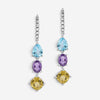 JAI Sterling Silver Multi-Gemstone Dangle Earrings JJH1021E-SEA