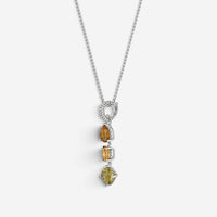 JAI Sterling Silver Multi-Gemstone Pendant Necklace JJH1021P-18-FOR