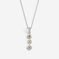 JAI Sterling Silver Multi-Gemstone Pendant Necklace JJH1021P-18-FOR