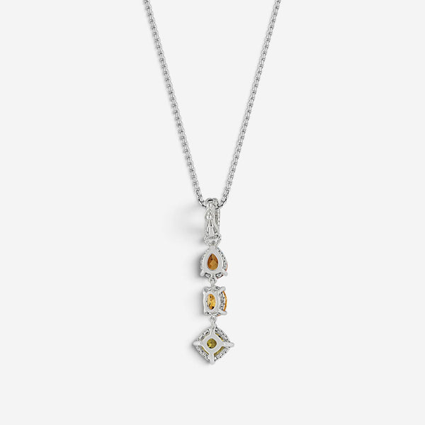 JAI Sterling Silver Multi-Gemstone Pendant Necklace JJH1021P-18-FOR