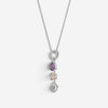 JAI Sterling Silver Multi-Gemstone Pendant Necklace JJH1021P-18-ICE