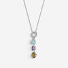 JAI Sterling Silver Multi-Gemstone Pendant Necklace JJH1021P-18-SEA