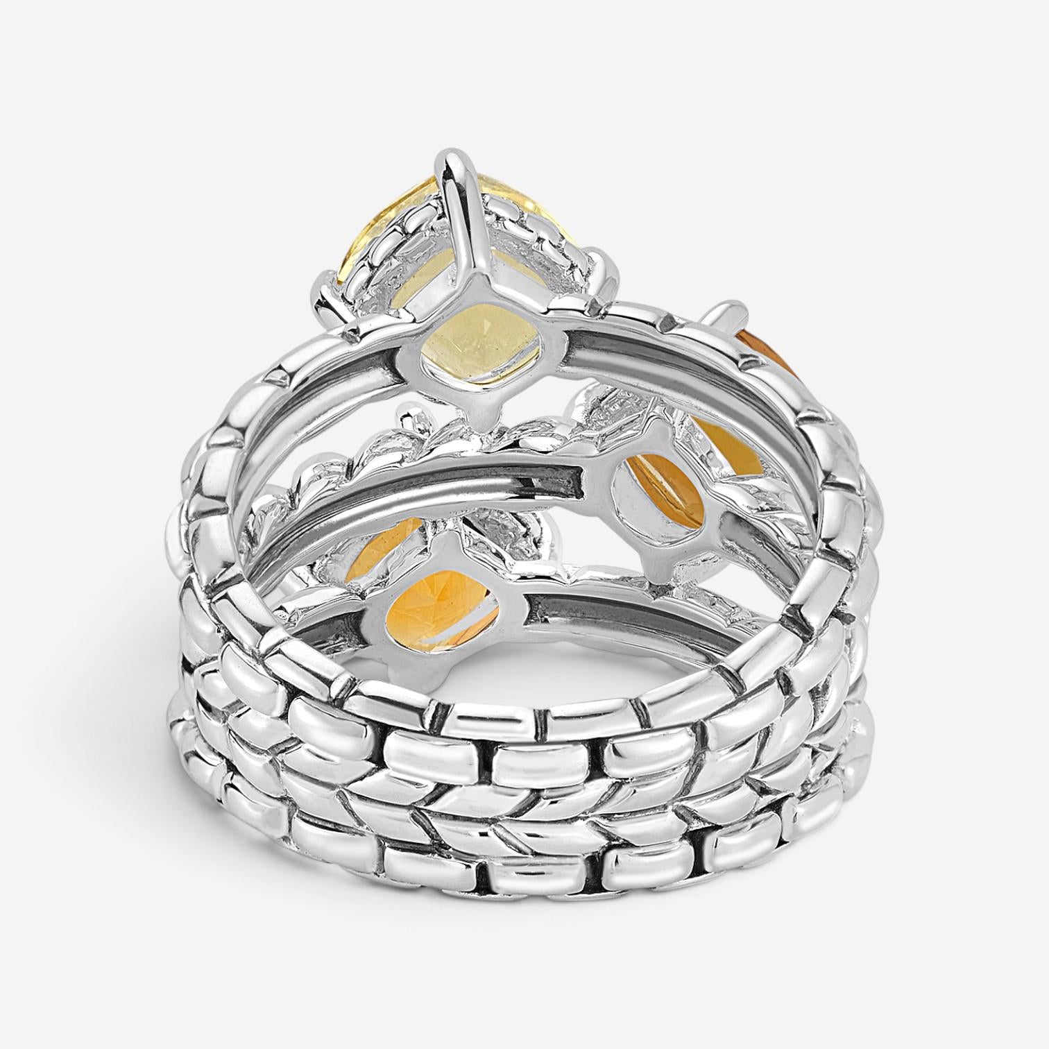 JAI Modern Artisan Sterling Silver Forest Multi-Gemstone Statement Ring JJH1022R