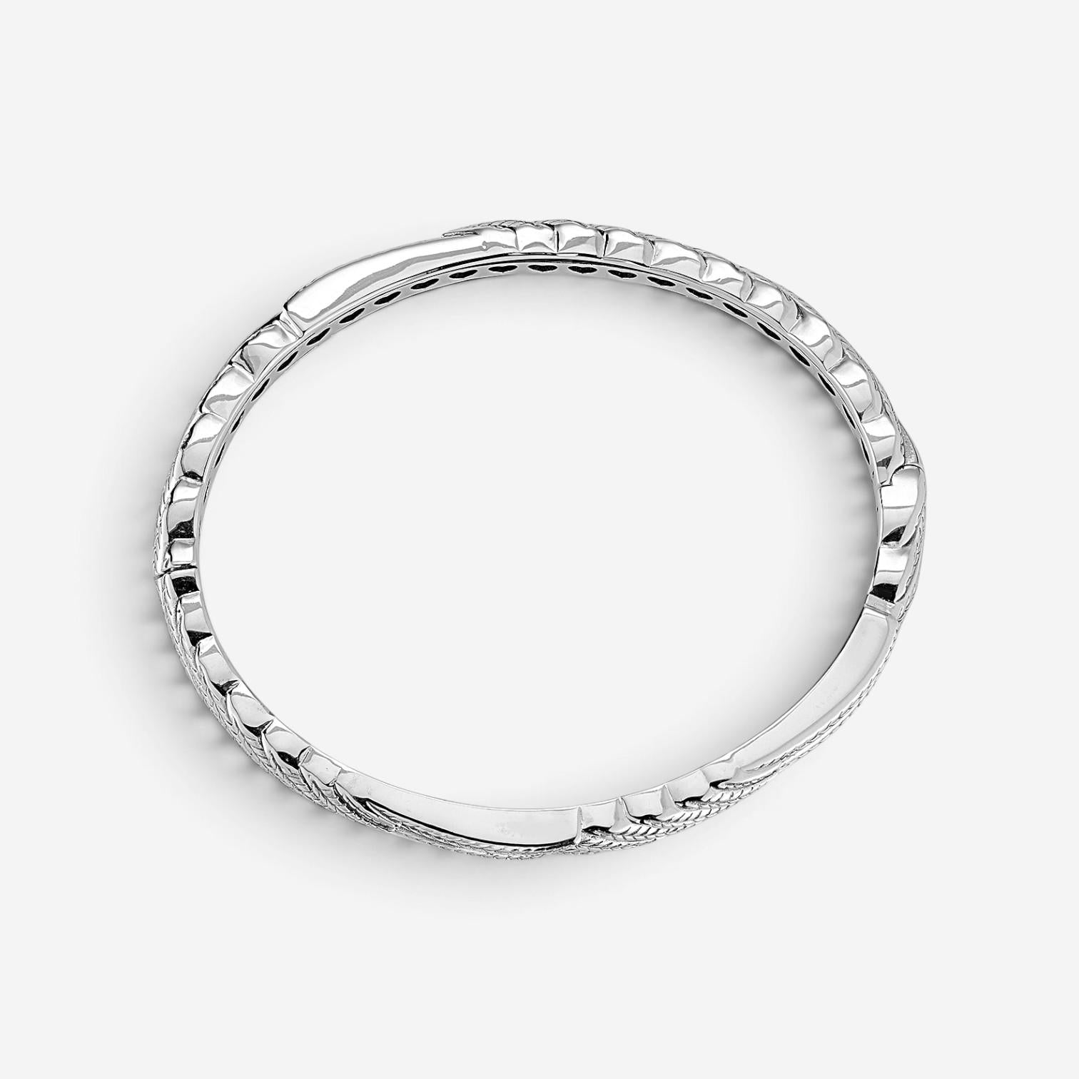 JAI Wings of Love Sterling Silver Hinged Bangle Bracelet JJH1027B