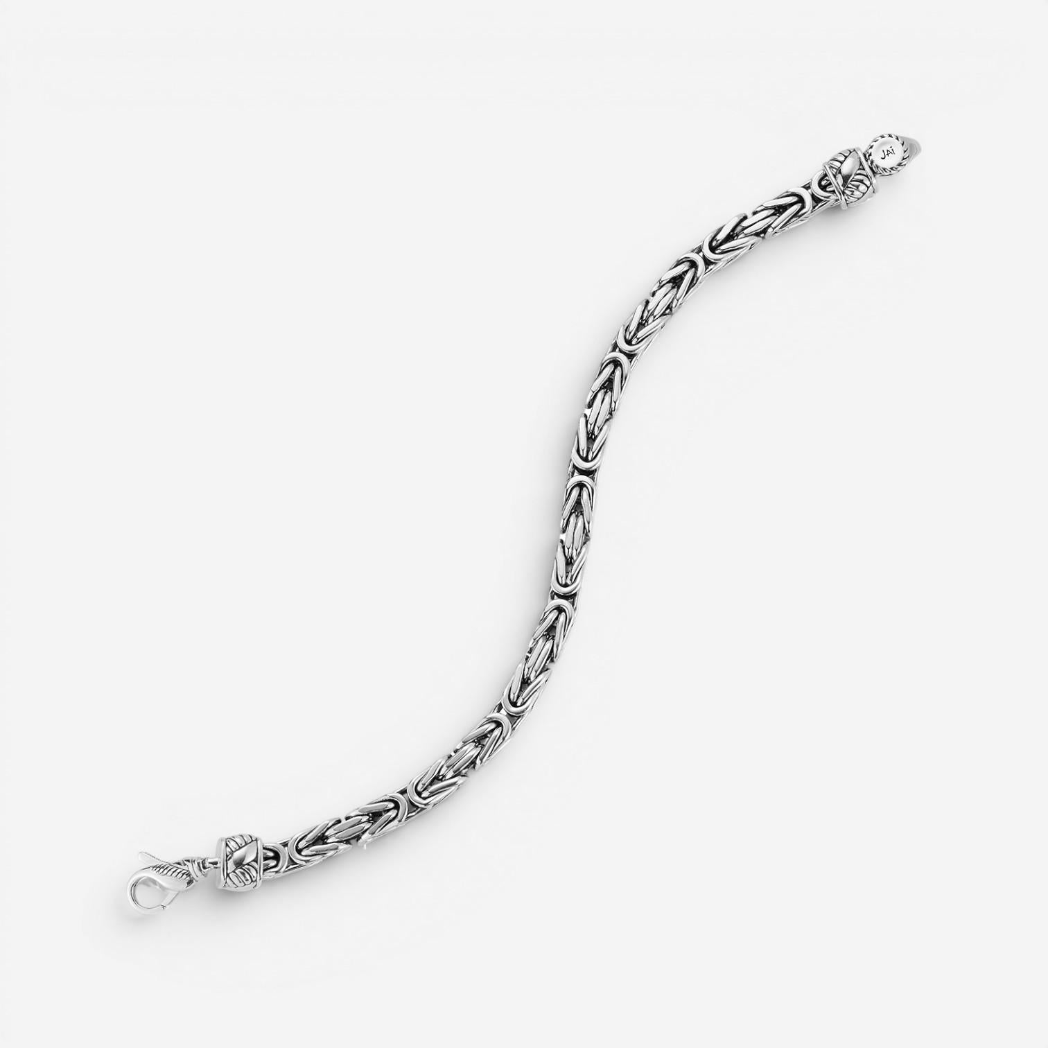 JAI Sterling Silver Byzantine Men's Bracelet JJH1033MB