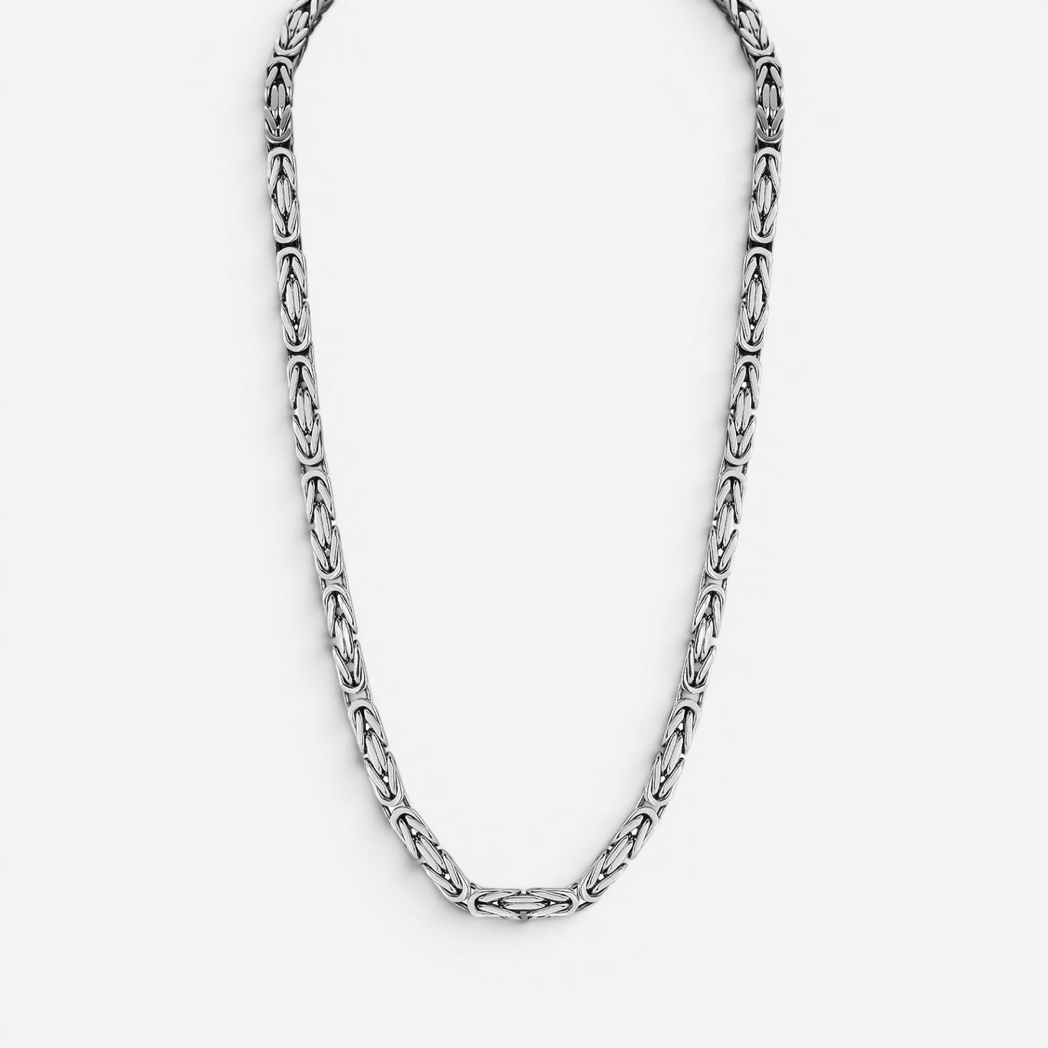 JAI Sterling Silver Byzantine Men's Necklace JJH1033MN