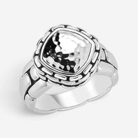 JAI Sterling Silver Hammered Statement Ring JJH3006R