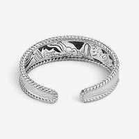 JAI Sterling Silver Hammered Cuff Bangle Bracelet JJH3008B