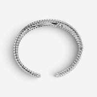 JAI Sterling Silver Hammered Cuff Bangle Bracelet JJH3008B