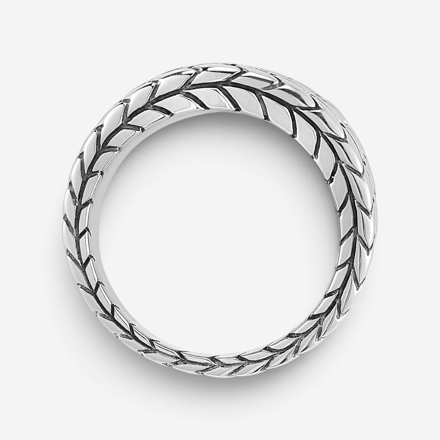 JAI Sterling Silver Hammered Saddle Ring JJH3008R