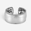 JAI Sterling Silver Hammered Wide Cuff Bangle Bracelet JJH3009B