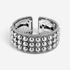 JAI Sterling Silver Triple Row Hammered Dot Cuff Bangle Bracelet JJH3013B