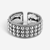 JAI Sterling Silver Triple Row Hammered Dot Cuff Bangle Bracelet JJH3013B