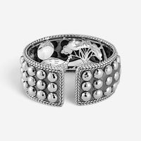 JAI Sterling Silver Triple Row Hammered Dot Cuff Bangle Bracelet JJH3013B