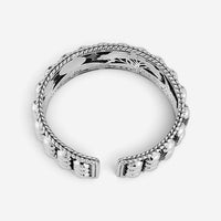 JAI Sterling Silver Triple Row Hammered Dot Cuff Bangle Bracelet JJH3013B