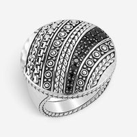 JAI Master Artisan Sterling Silver Black Spinel Disk Ring JJH3020R-BS