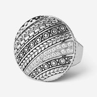 JAI Master Artisan Sterling Silver White Topaz Disk Ring JJH3020R-WT