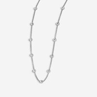 JAI Sterling Silver Hammered Bead Box Chain Necklace JJH3027N-24
