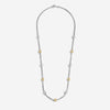 JAI Sterling Silver & 14K Yellow Gold Hammered Bead Box Chain Necklace JJH3027NG