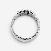 JAI Sterling Silver Hammered Box Chain Men's Ring JJH3034MR