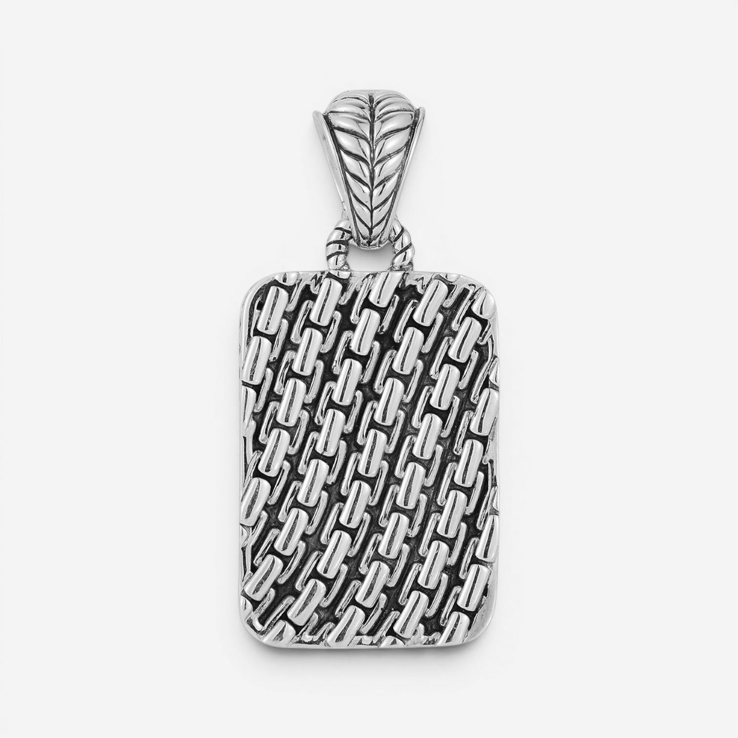 JAI Sterling Silver Master Artisan Tablet Men's Pendant Necklace JJH3036MP-22