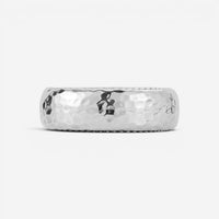 JAI Sterling Silver Hammered Men's Band Ring JJH3039MR