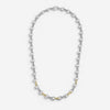 JAI Sterling Silver & 14K Yellow Gold Textured Men's Link Necklace JJH3040MNG