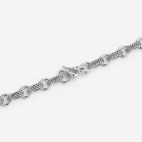 JAI Sterling Silver & 14K Yellow Gold Textured Men's Link Necklace JJH3040MNG