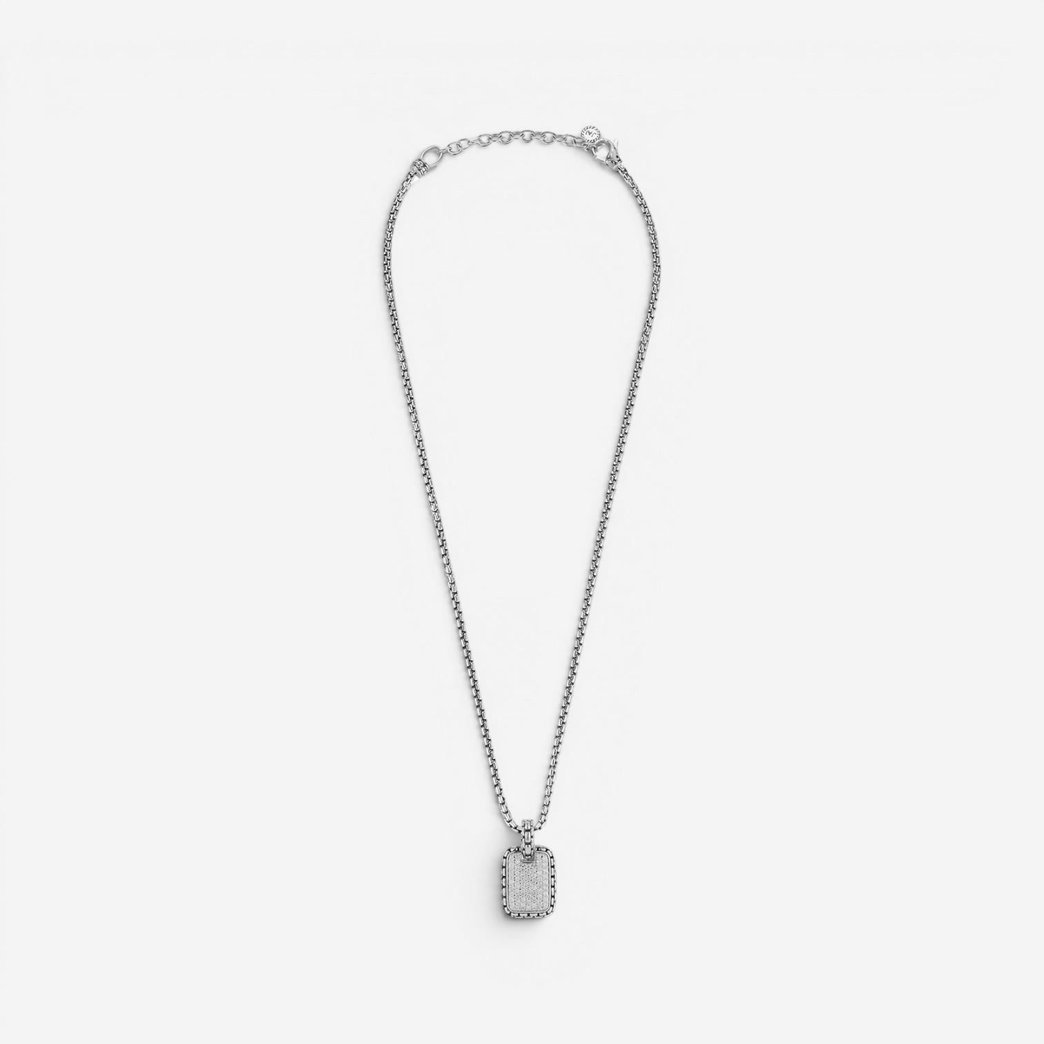JAI Sterling Silver Diamond Pave Men's Pendant Necklace JJH3041MP-DI