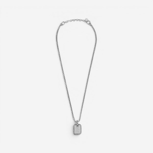 JAI Sterling Silver Diamond Pave Men's Pendant Necklace JJH3041MP-DI
