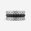 JAI Sterling Silver Black Spinel Box Chain Men's Band Ring JJH3043MR-BS