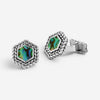 JAI Sterling Silver Abalone Hexagon Cufflinks JJH3044C-ABL