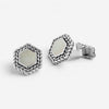 JAI Sterling Silver Mother of Pearl Hexagon Cufflinks JJH3044C-M