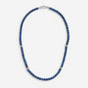 JAI Sterling Silver Lapis Lazuli Textured Station Bead Men's Necklace JJH3049MN-