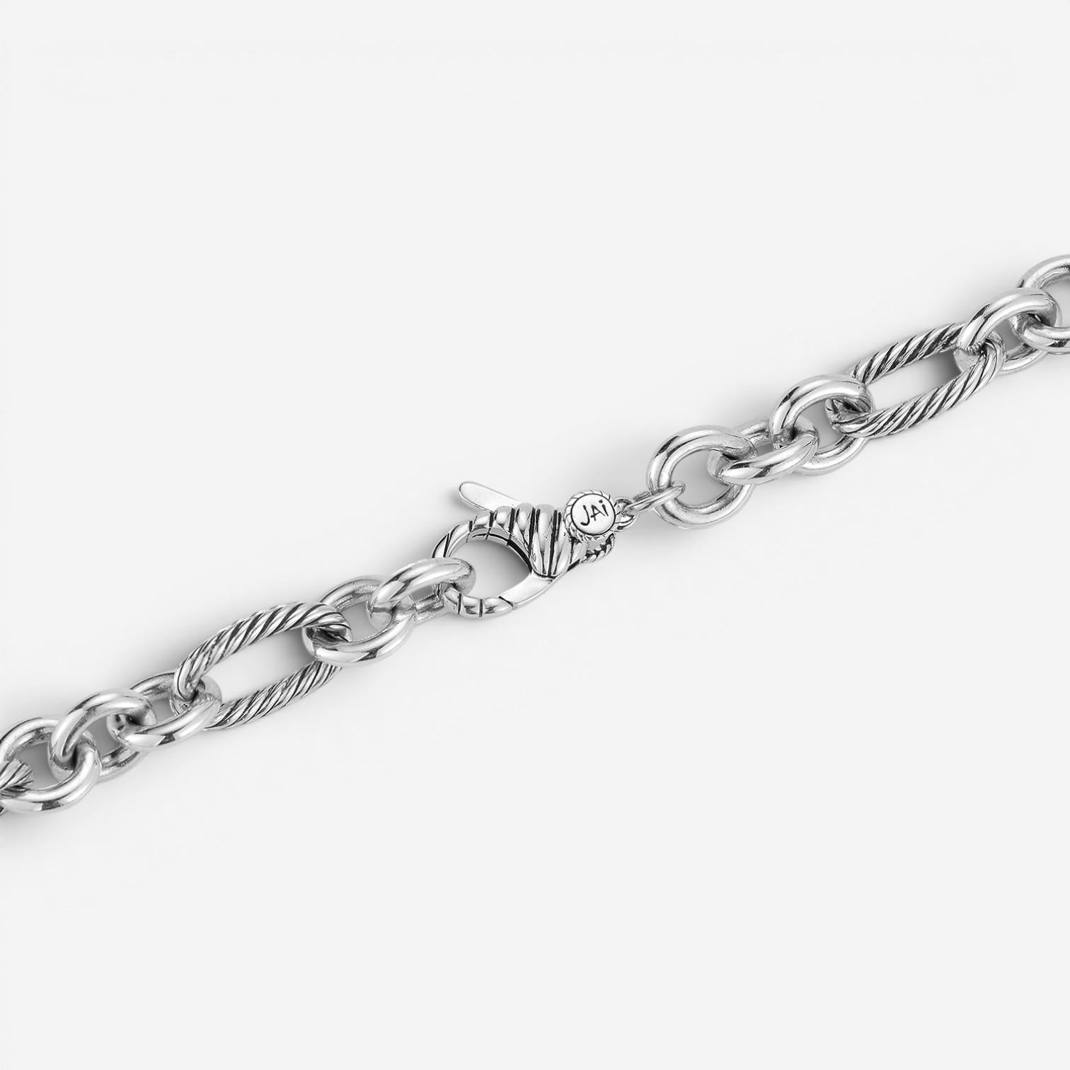 JAI Sterling Silver Oval Link Men's Necklace JJH3051MN
