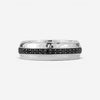 JAI Sterling Silver Black Spinel Hammered Men's Band Ring JJH3053MR-BS