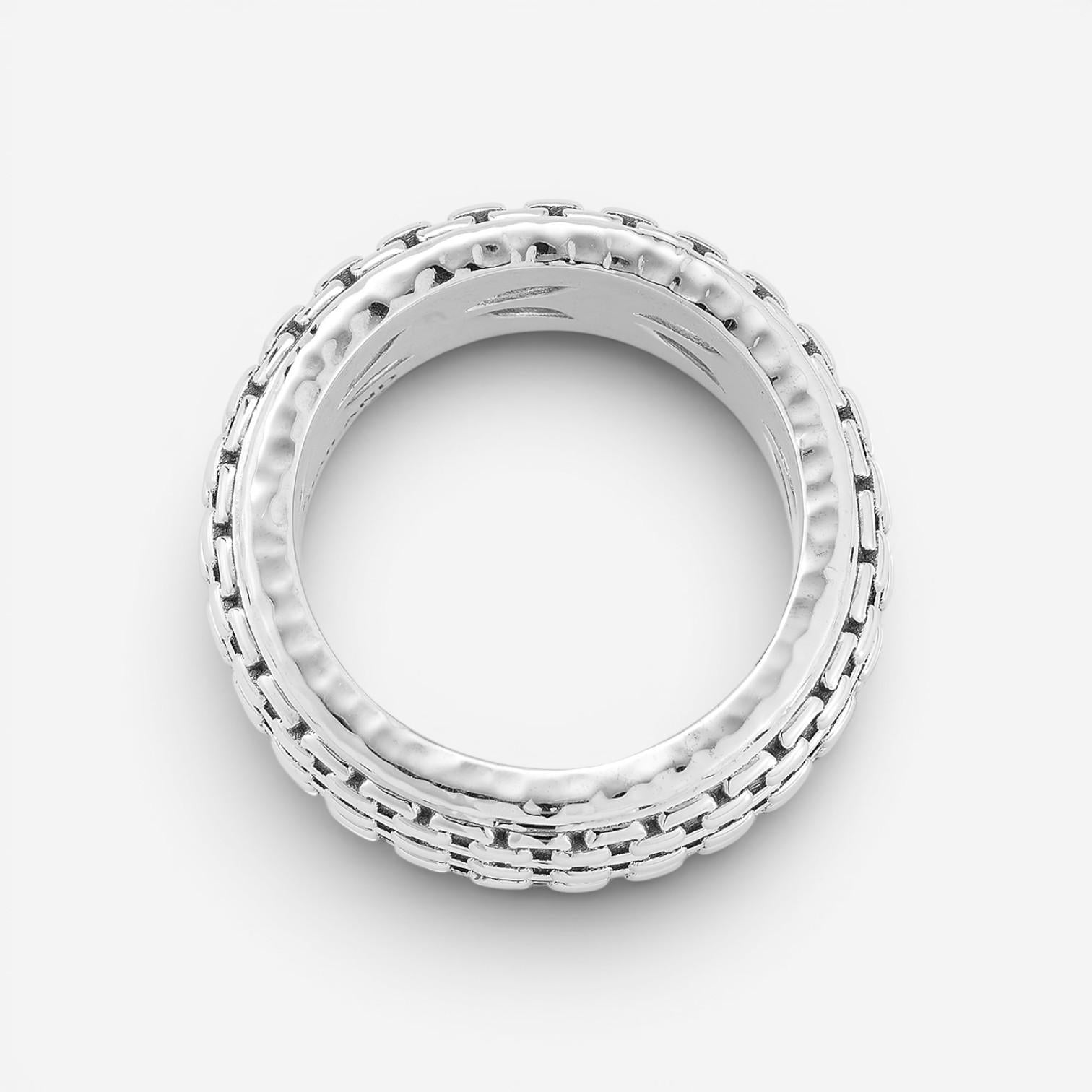 JAI Sterling Silver Artisan Textured Spinner Ring JJH3056MR