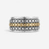 JAI Sterling Silver & 14K Yellow Gold Artisan Textured Band Men's Ring JJH3056MR